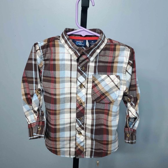 3/$20 Authentic Graphite Boys Brown Long-Sleeve Shirt |Size: 3T - Picture 1 of 5